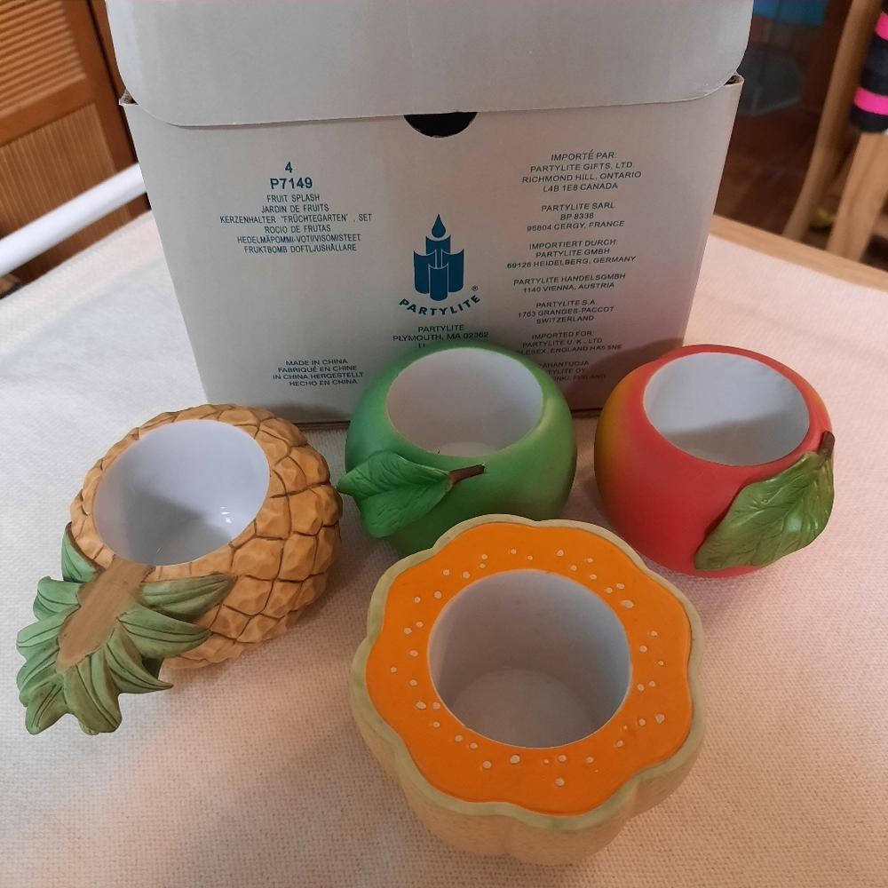 Partylite retired fruit splash candle holders